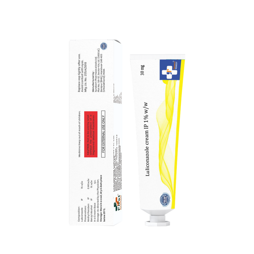 Tube of Luliconazole Cream 1% w/w composition image