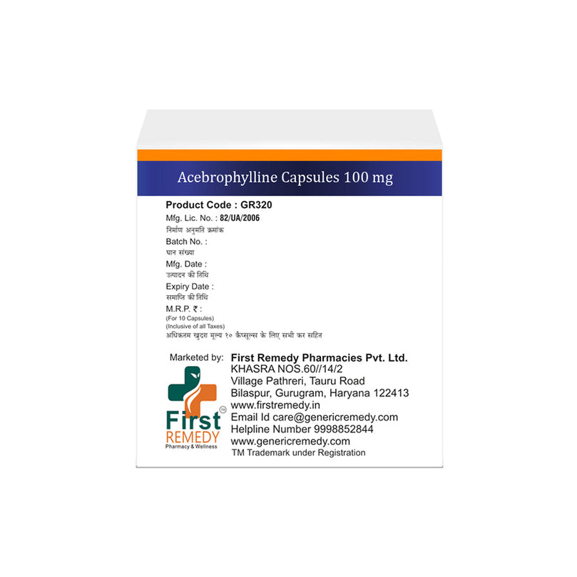 Box of Acebrophylline capsules 100mg back image