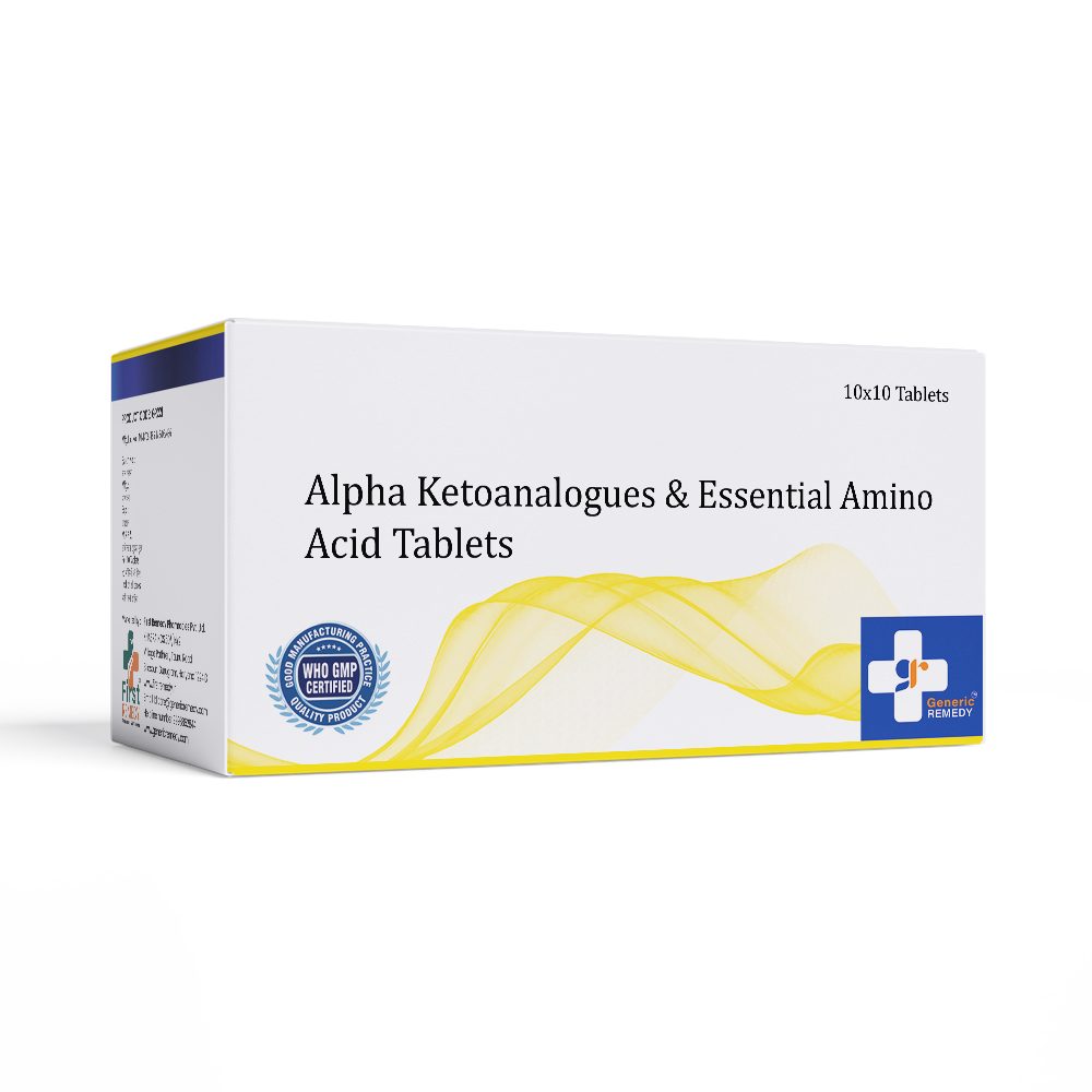 Box of Alpha Ketoanalogues & Essential Amino Acid tablets front image