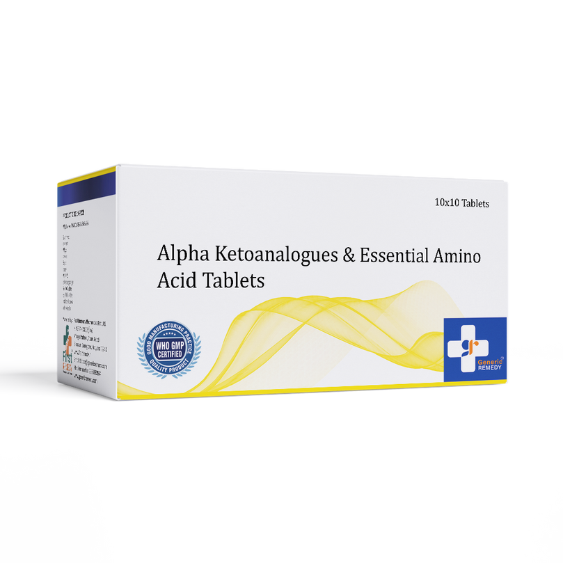 Box of Alpha Ketoanalogues & Essential Amino Acid tablets front image