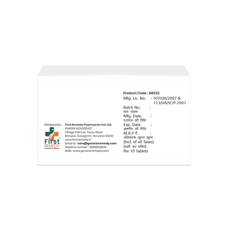 Box of Amlodipine tablets 10mg back image