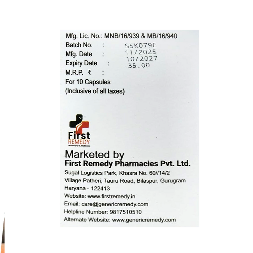 Camphor, Chlorothymol, Eucalyptol, Menthol with Terpineol Softgel Capsules back image