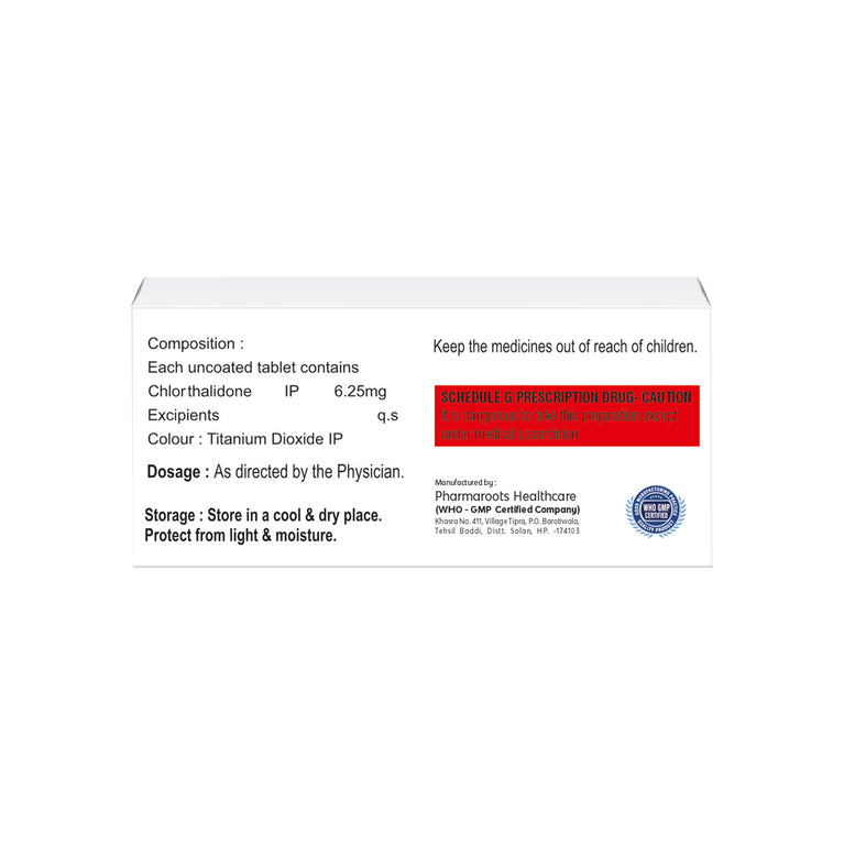 Box of Chlorthalidone tablets 6.25mg composition image