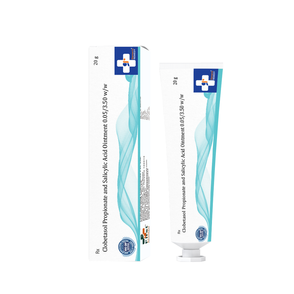 Tube of Clobetasol and Salicylic Acid Ointment 0.05/3.50 w/w front image