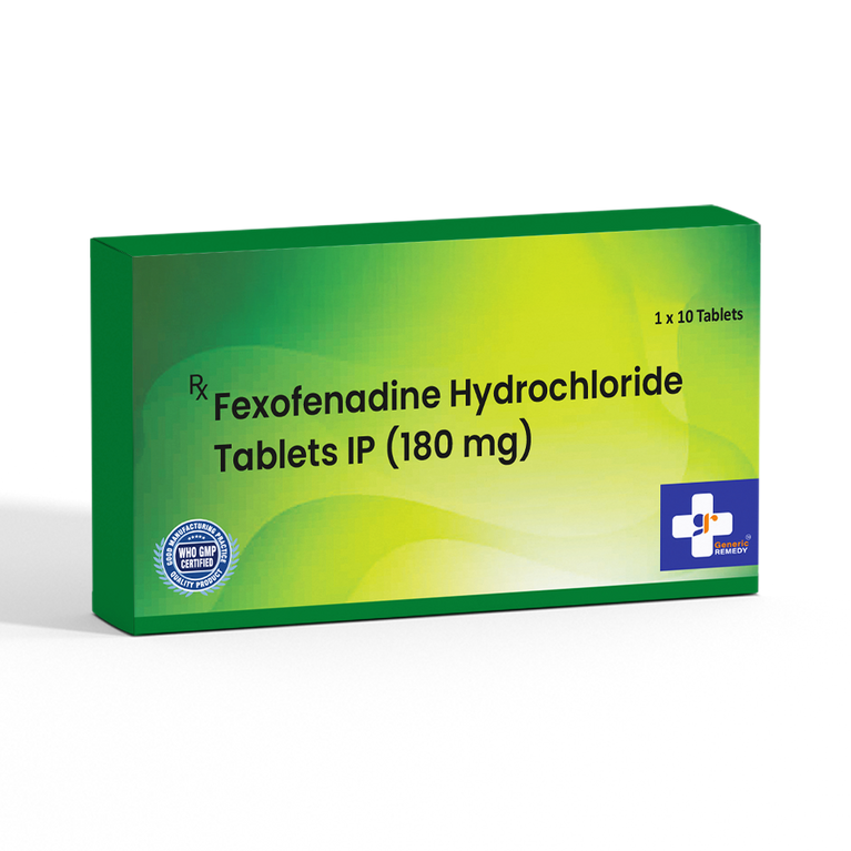 Box of Fexofenadine Hydrochloride tablet 180mg front image