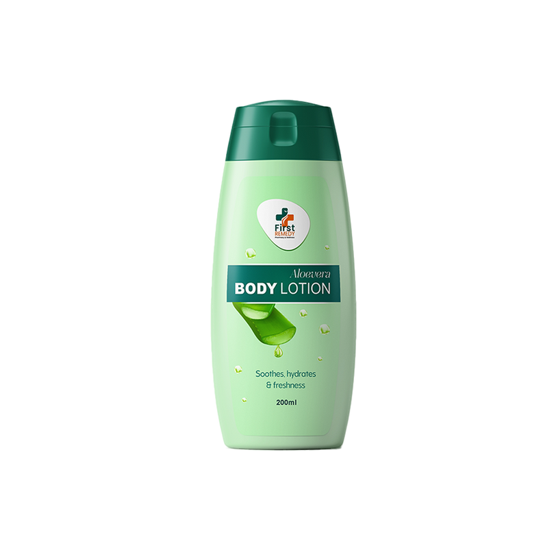 Bottle of First Remedy Aloe vera Body Lotion front image