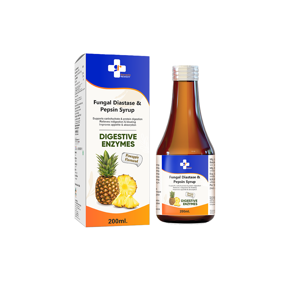 Bottle of Fungal Diastase & Pepsin syrup front image