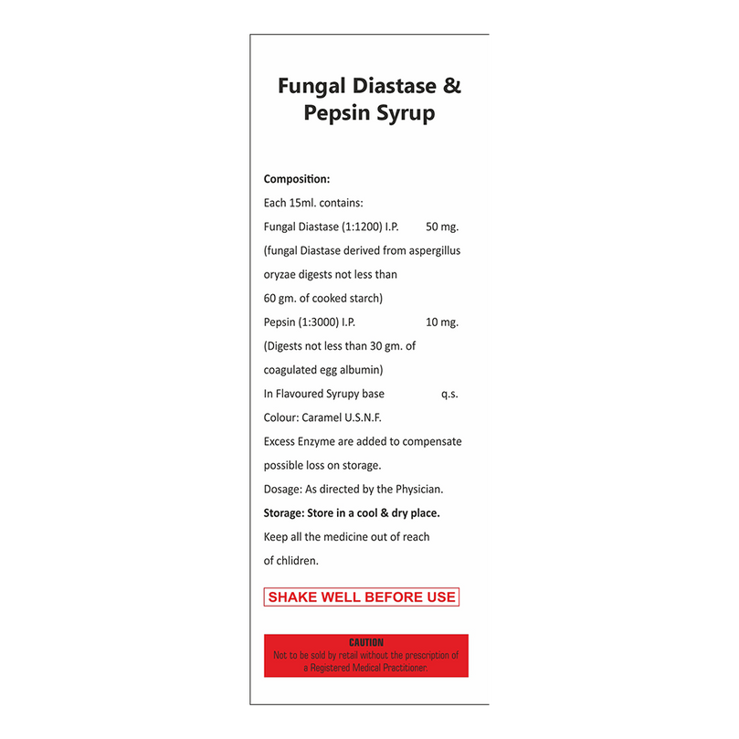Bottle of Fungal Diastase & Pepsin syrup composition image 