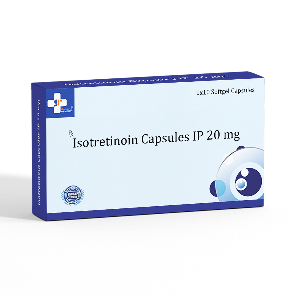 Box of Isotretinoin Capsules 20mg front image