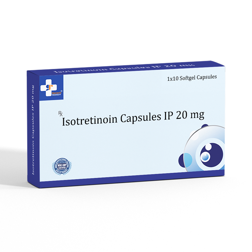 Box of Isotretinoin Capsules 20mg front image