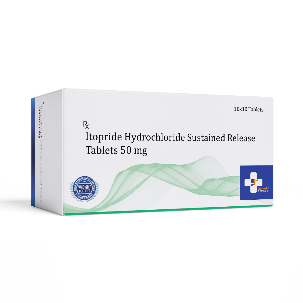 Box of Itopride SR tablets 50mg front image