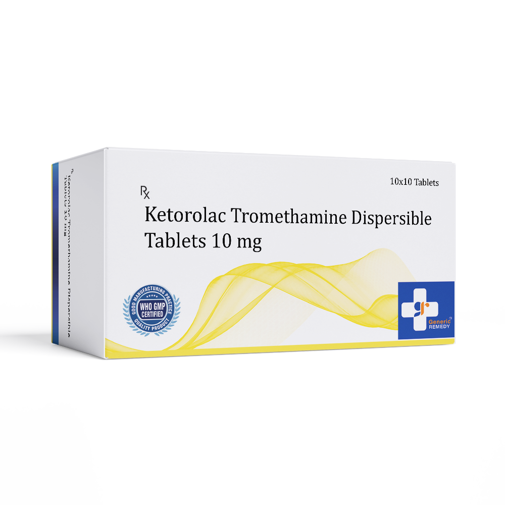 Box of Ketorolac Tromethamine Dispersible tablets 10mg front image