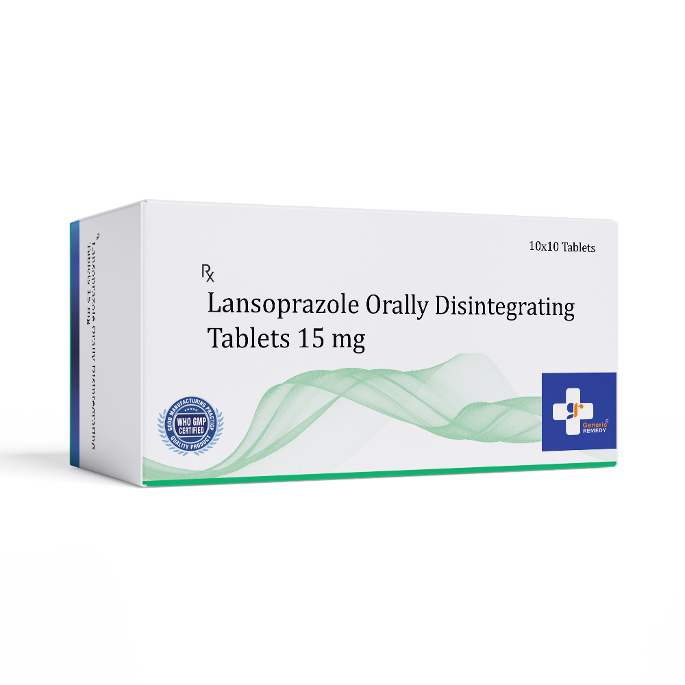 Box of Lansoprazole Disintegrating tablets 15mg front image
