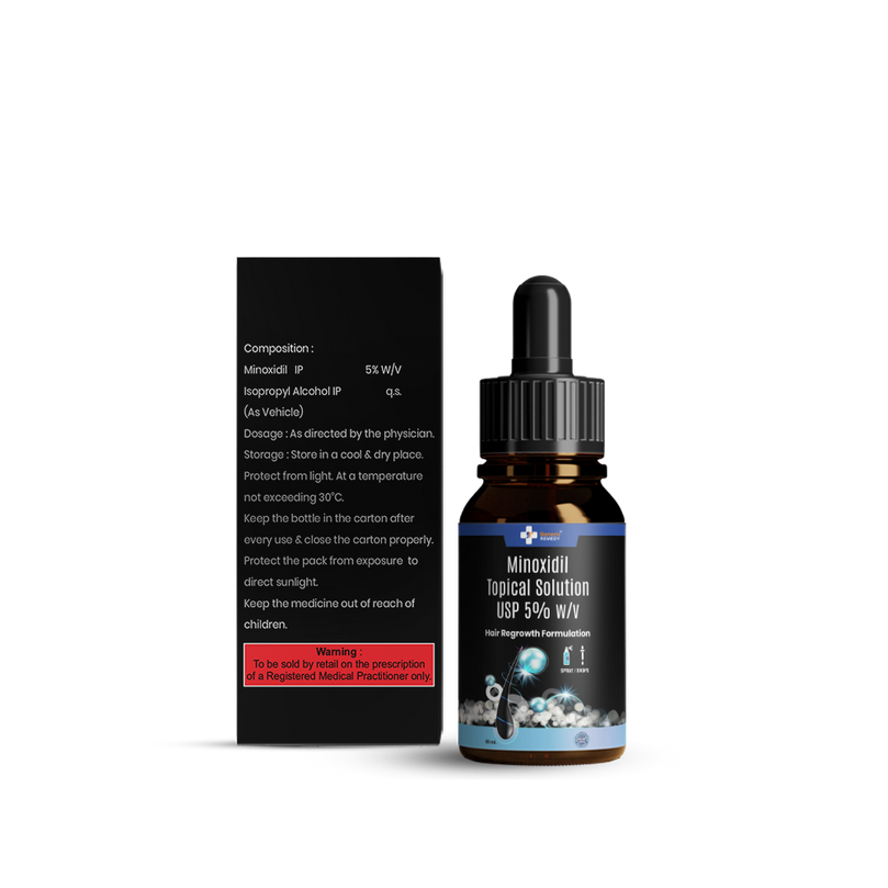 Bottle of Minoxidil topical solution 5% w/v composition image
