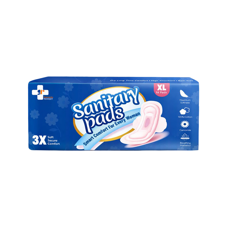 Generic Remedy Sanitary Napkins XL size, 6pc