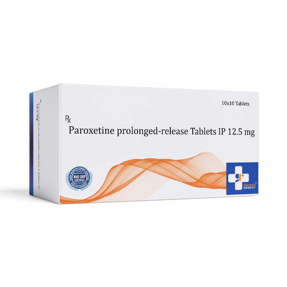 Box of Paroxetine Prolonged Release tablet 12.5mg front image