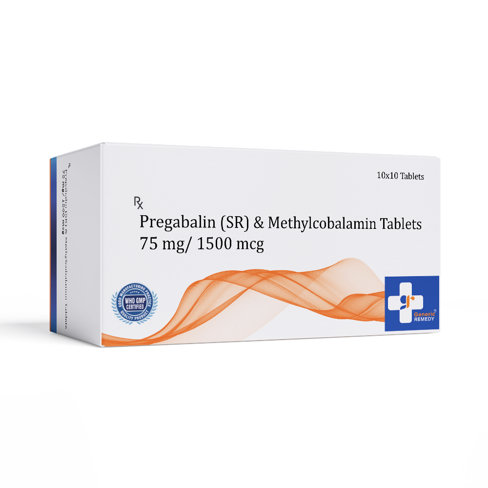 Box of Pregabalin SR & Methylcobalamin 75mg/1500mcg front image