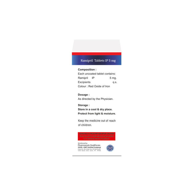  Box of Ramipril tablets 5mg composition image