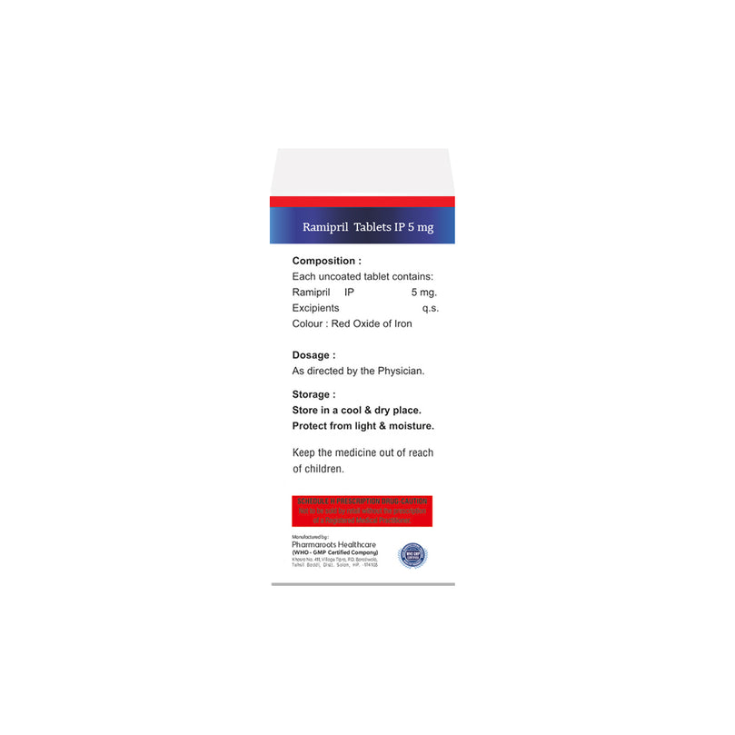  Box of Ramipril tablets 5mg composition image