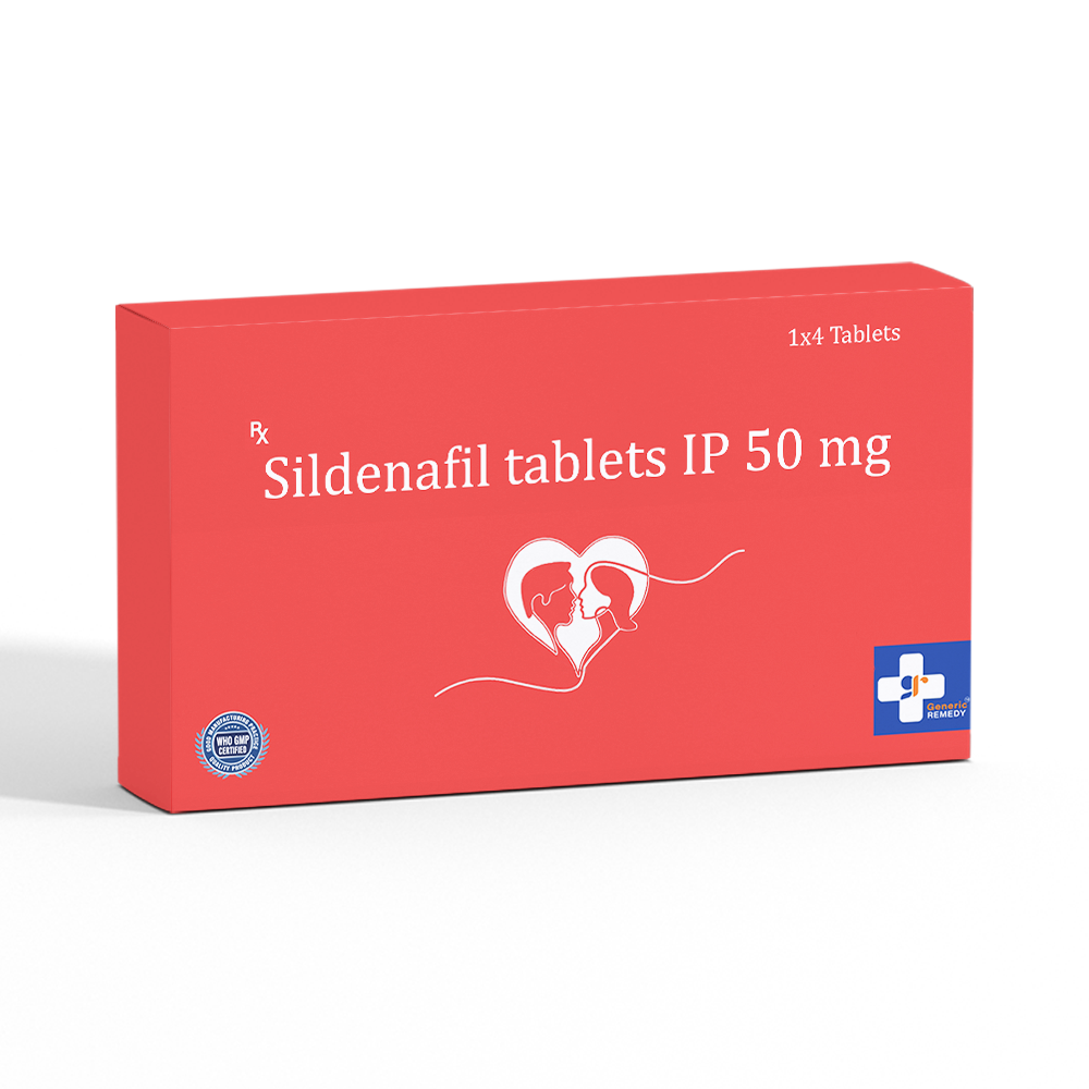 Box of Sildenafil tablets 50mg front image