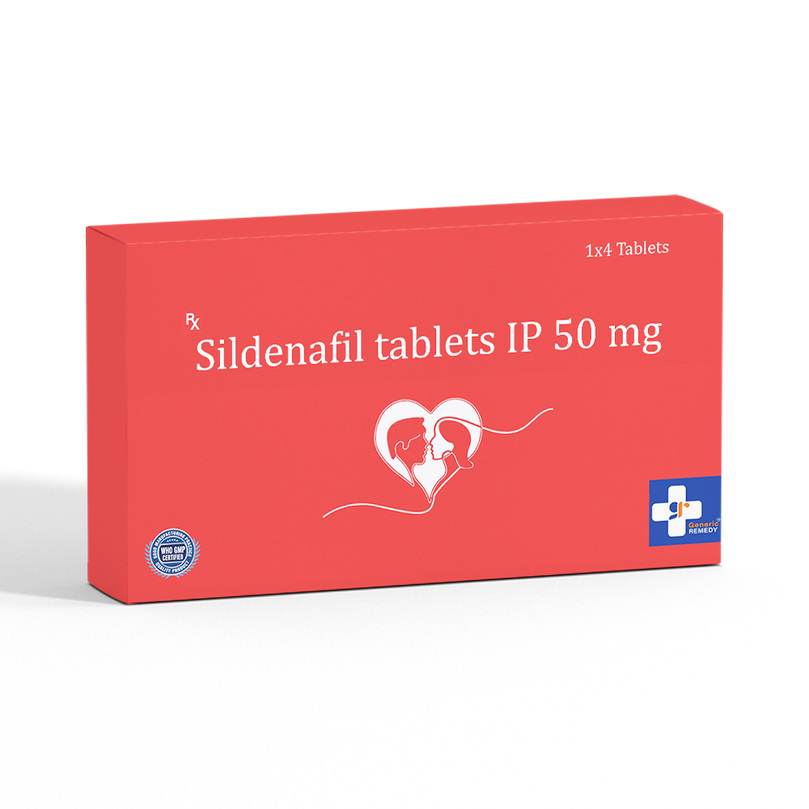 Box of Sildenafil tablets 50mg front image