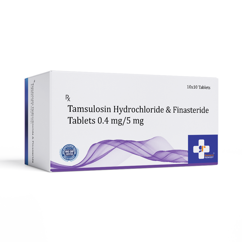 Box of Tamsulosin Hydrochloride & Finasteride tablets 0.4/5mg front image