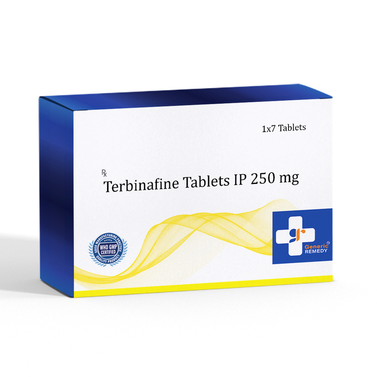 Box of Terbinafine tablets 250mg front image